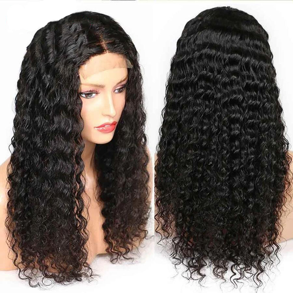 Water Wave Lace Front Wigs Human Hair Wigs for Black Women Wet And Wavy Lace Front Wigs Human Hair Pre Plucked with Baby Hair 180 Density 13x4 Curly HD Lace Front Wigs