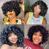 Wholesale Bob Wigs Human Hair Lace Front Glueless Closure 12 10 Inch Bob Wig Short Afro Rose Curly Wig