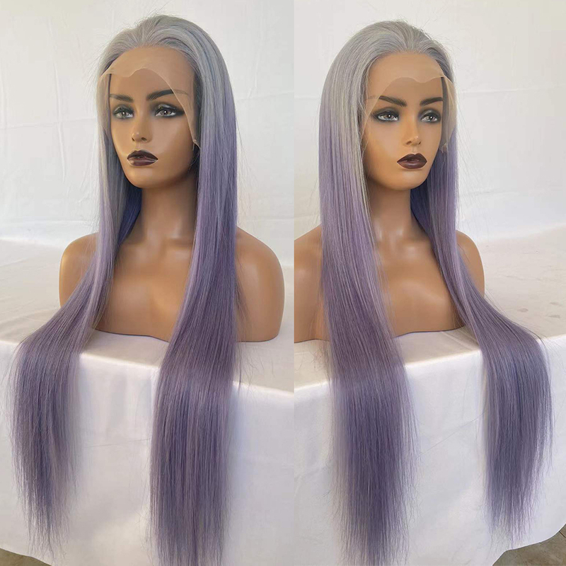 Light Purple Ombre Lace Front Wig Cheap Brazilian Human Hair