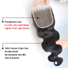 2022 Transparent Lace 5x5 Lace Closure Body Wave with Baby Hair Bleached Knots Hairpieces