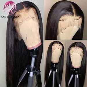 AngelBella Glory Virgin Hair 13X4 28 Inch Human Hair Wholesale Vendor Hd Transparent Lace Frontal Wigs