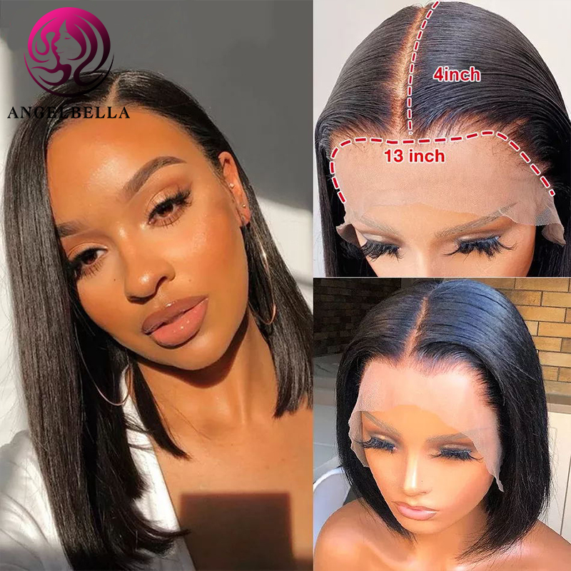 Wholesale Human Hiar Transparent HD Lace Bob Frontal Wigs For Black Women 