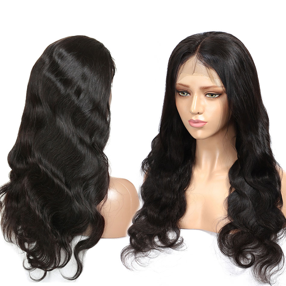 Body Wave Lace Closure Wigs 13x4 Pre Plucked Remy Human Hair Wigs Full Ends 180% Density