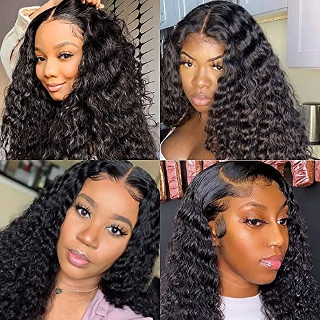 HD Transparent Lace Front Wig Deep Wave Lace Closure Human Hair Wigs