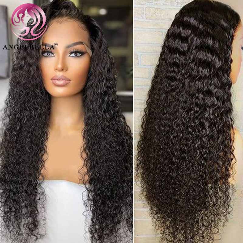  AngelBella DD Diamond Hair Brazilian Virgin Human Hair Jerry Curly HD Lace Front Wigs For Black Women