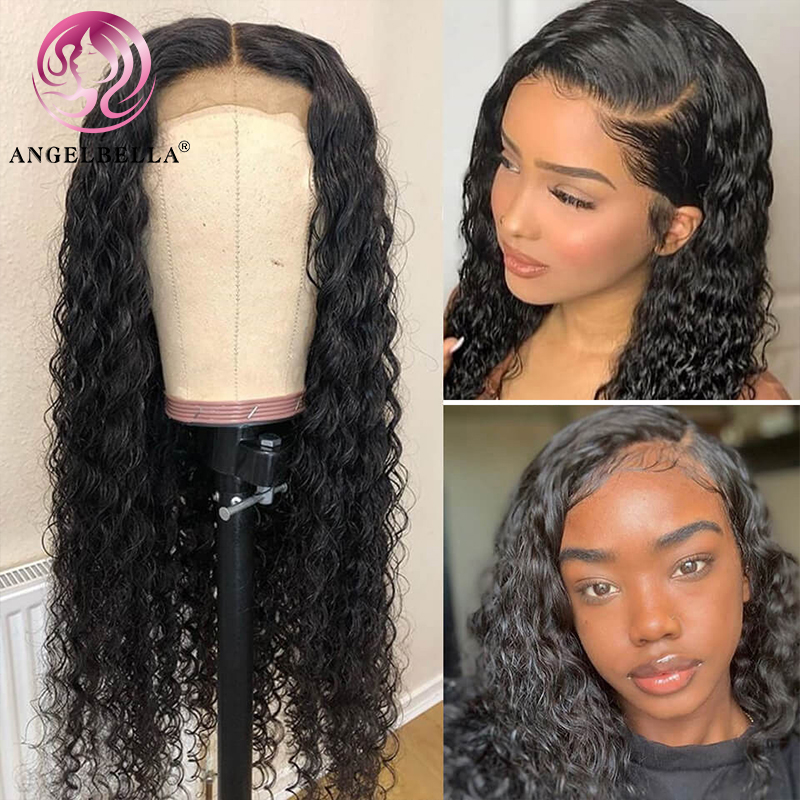 AngelBella DD Diamond Hair 13x4 Transparent Lace Wig Glueless Frontal Deep Wave Human Hair Wig