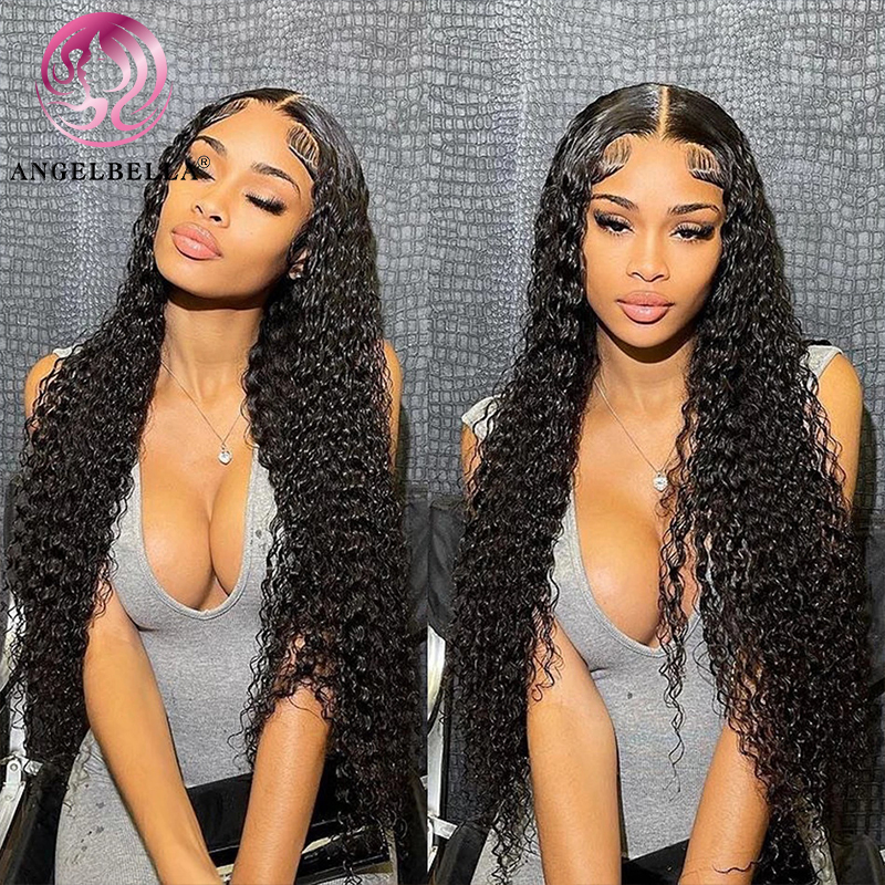 AngelBella DD Diamond Hair 13X4 HD Lace Front Wigs Deep Wave Lace Wig Glueless Human Hair Wigs