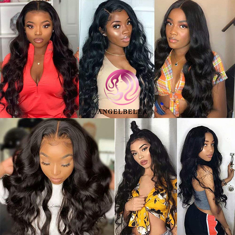 AngelBella DD Diamond Hair 13x4 Transparent Lace Front Wigs Body Wave Lace Frontal Wig Pre Plucked